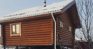 Баня из оцилиндрованного бревна под ключ в Котельниках - от 135824 рублей