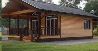 Проект одноэтажного дома из бруса с террасой - Строительство в Котельниках от Строй-Ктн от 135824 руб.